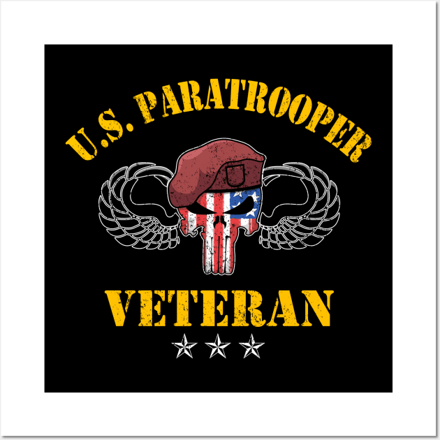 US Paratrooper Army Veteran Airborne Division - Veterans Day Gift Wall Art by floridadori